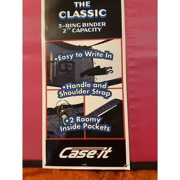 Case-It Mighty Zip Tab 3-Ring 2 - Inch Zipper Binder Expanding File Pink/Black - Picture 4 of 10